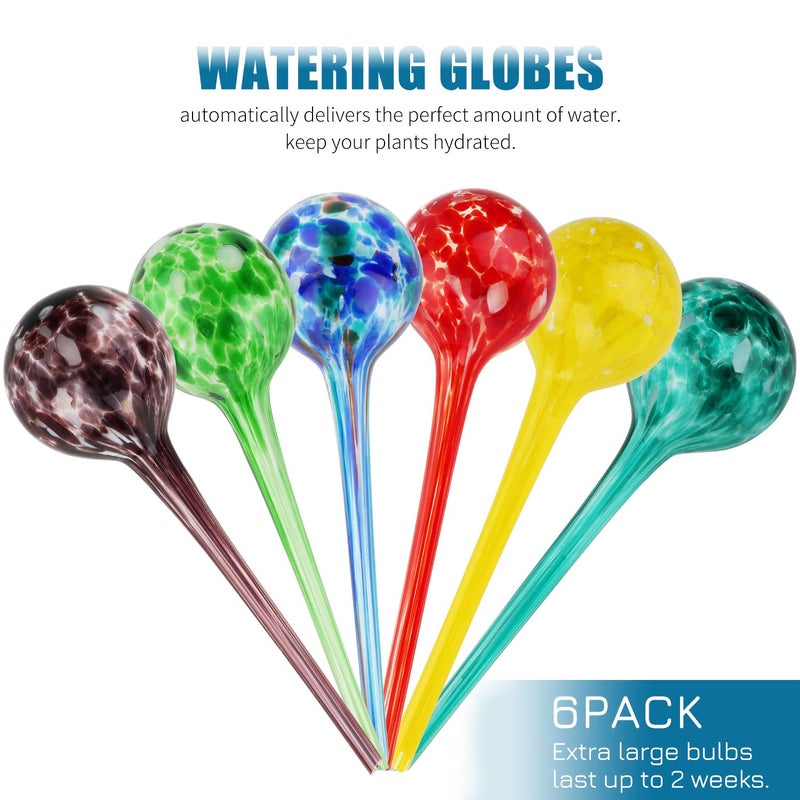 Brajttt Plant Watering Globes, 6pcs Automatic Glass Watering Bulbs, Decorative Garden Watering Glass drip Ball with 6 Tags - Image 2